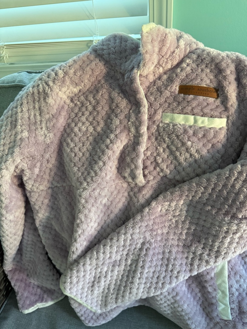 Simply Southern Lilac Plush Fleece with Leather Logo Patch